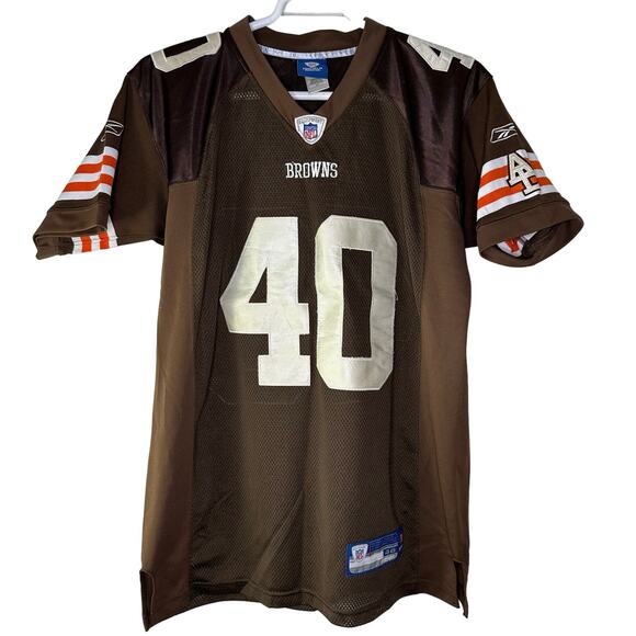 Vintage Reebok NFL On Field Cleveland Browns Jersey Men 48 Home Embroidered #40 - Picture 1 of 12